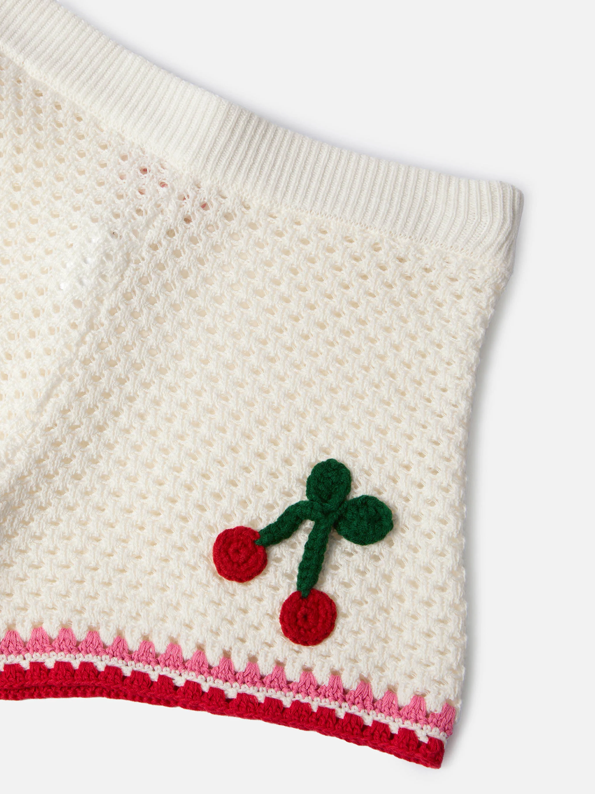 Yvette Jr cotton blend shorts in white with embroidered patches - Image 3