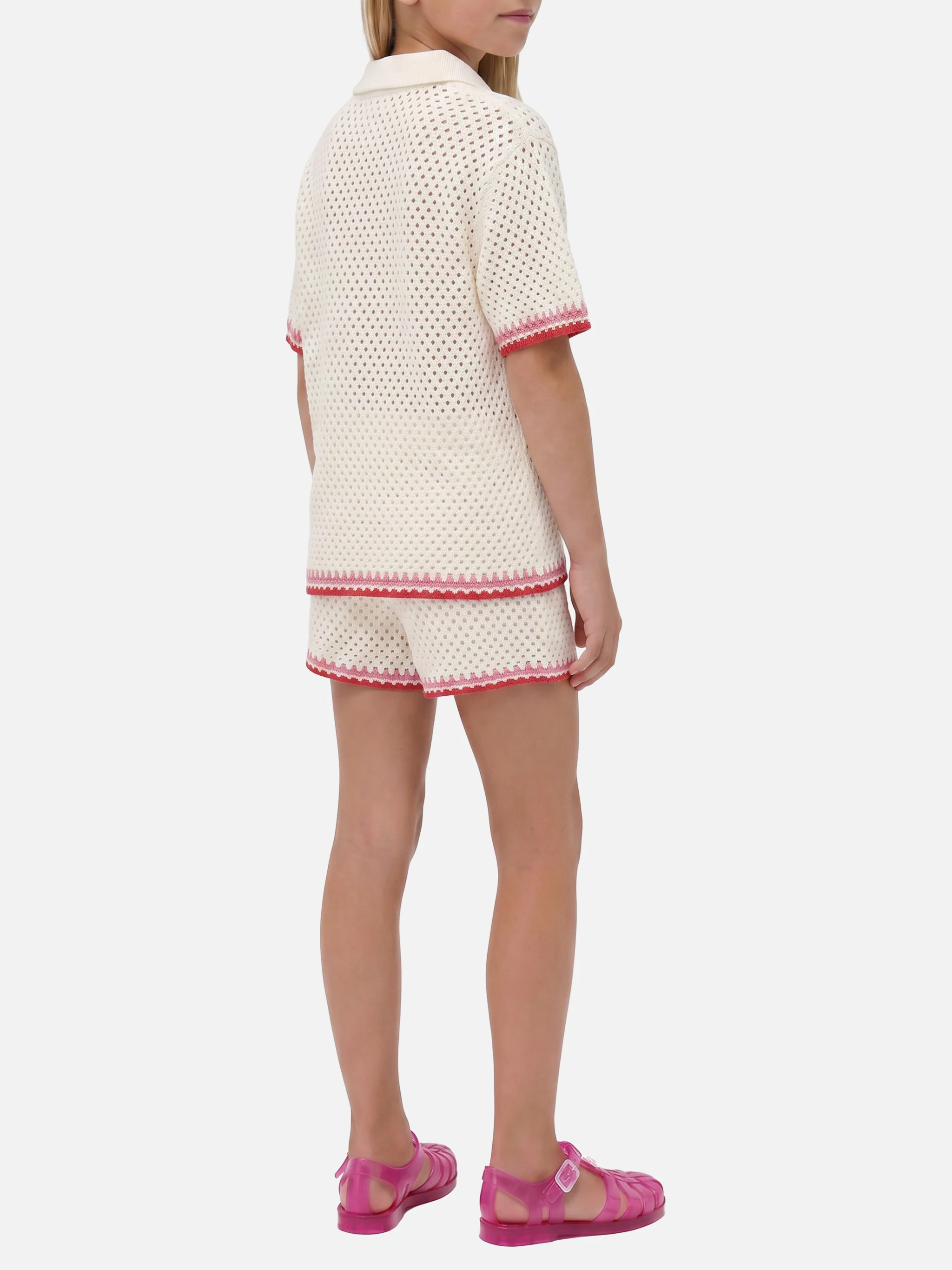 Yvette Jr cotton blend shorts in white with embroidered patches - Image 5